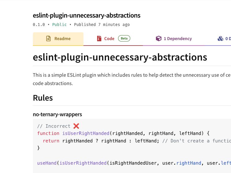 unnecessary-abstractions eslint plugin